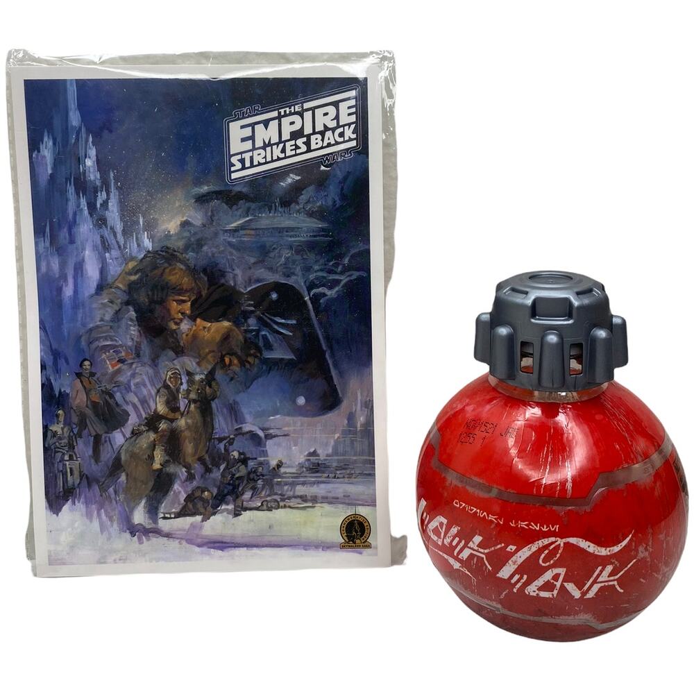 Disney Parks Star Wars Land Coke Bottle Empty w/ Empire Strikes Back Lithograph